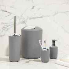 Sabichi Essential Grey Bathroom Set - Bin, Toilet Brush, Soap Dispenser, Tumbler