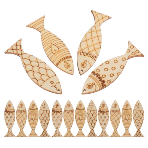 Beige wooden fish - wooden,