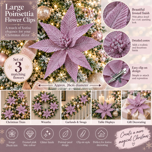 Frosted pink lilac - lilac, christmas