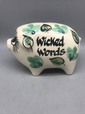 geoffrey maund pottery piggy bank wicked words swear box vintage c1960's