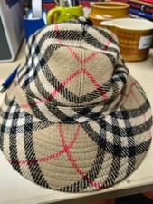BURBERRY Nova check vintage hat, size L - circuit 62 cm -  100% wool