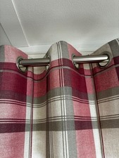 Fusion Balmoral Check  Eyelet Lined Curtains red check 46 in wide 54 in drop