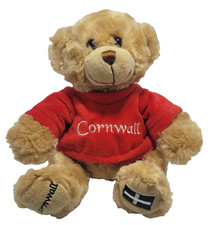 KEEL TOYS CORNWALL TEDDY BEAR CUDDLY 8"PLUSH SOFT TOY HOLIDAY SOUVENIR TEDDY