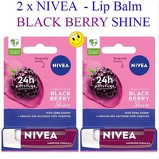 2 x Nivea Lip Blackberry SHINE 4.8g.
