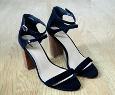New Look Ladies Sandals Heeled Strappy Sandals Black Suede Size 7 / 40