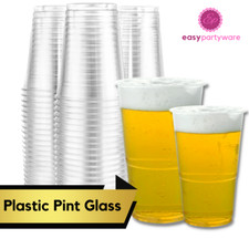 Plastic Pint Glasses 20oz, 570ml/ Half Pint Cups Plastic Party Glasses Reusable