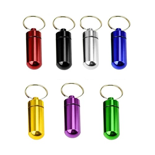 Mini pill box keychain - pill,