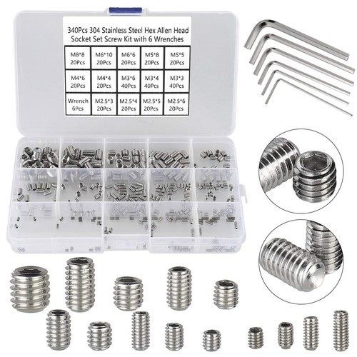340pcs grub screws assorted - screws,