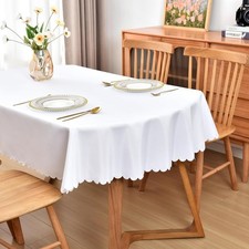 Oval Tablecloth 60 x 84 inch for 6-8 Seats Washable Dining Table Cloths Polye...