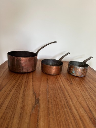 Antique french copper pan set - copper,