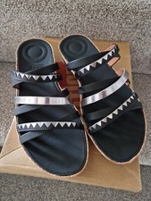 Fit Flop Linny Slide Sandals UK 6 Black / Silver