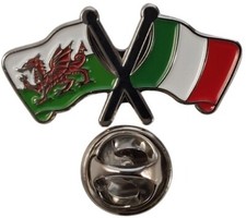 Wales and Italy Waving Pin