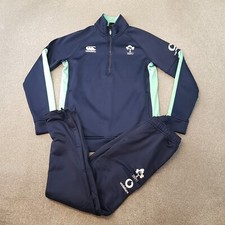 Canterbury Ireland Mens Tracksuit Set Small Blue Track Jacket Bottoms Rugby IRFU