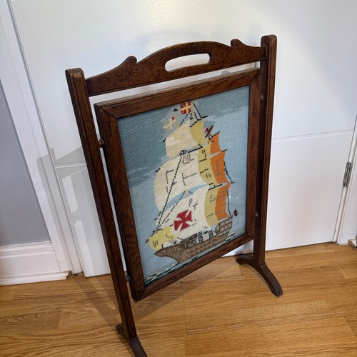 Vintage arts crafts oak fire - crafts,