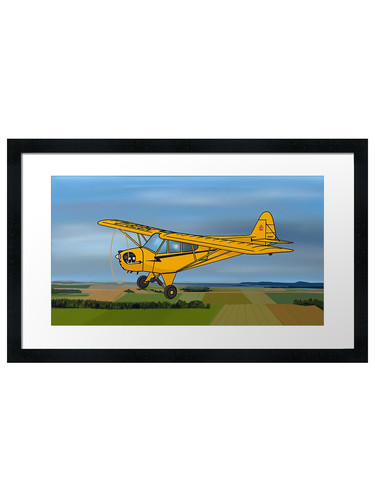 Piper cub flying framed - j-3,