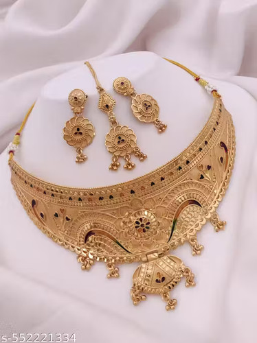 Gold plated jewellery set - gold, set,rani