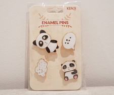 Panda Enamel 4Pcs Pins Badges Cartoon Cute Kawaii Kenji | FREE UK Shipping