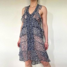 Vintage Twinset blue pure silk
