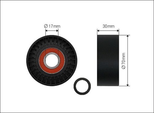 New tensioner pulley ribbed - new, pulley,