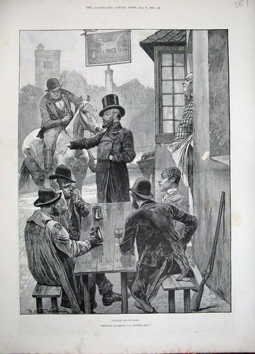 Old antique print 1892 - print,