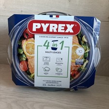 NEW Pyrex 4 In 1 Glass Oven Dish With Lid Multi Usages 2.1L Microwave/Oven Safe 