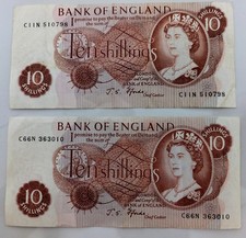 Ten shilling notes - ten,