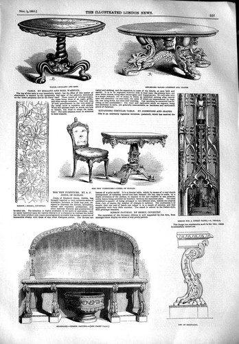 Old antique print 1851 - old,