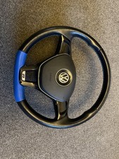 GENUINE VW R LEATHER FLAT BOTTOM STEERING WHEEL. VW UP! TRANSPORTER T5.1 