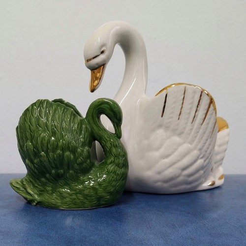 Vintage swan swans ceramic - vintage,