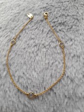 Vintage Retro Gold Tone Clear   Beaded Bracelet AVON