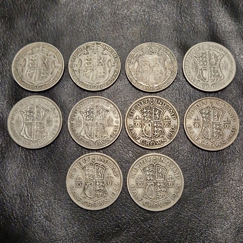 10x silver half crowns - silver,