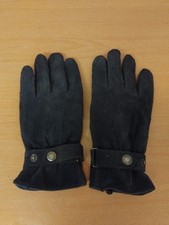 Dents Brown Mens Suede Gloves, Adjustable Cuffs