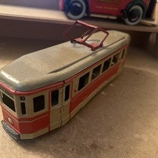 MS (Germany) Tram Car. Friction drive tinplate tram. Model Tram
