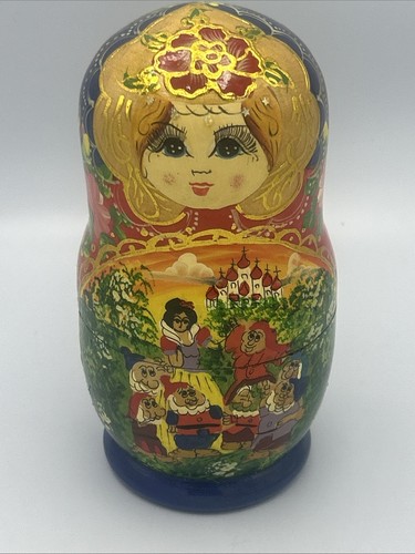 Vtg russia hand painted wooden - hand,