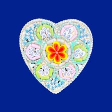 Micro Mosaic Heart Pin Brooch