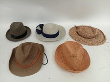 5 Assorted Hats Fedora Straw Sun Boater Style Assorted Makers & Sizes