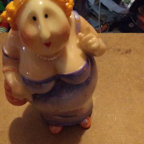 Ceramic lady figurine ornament - ceramic,