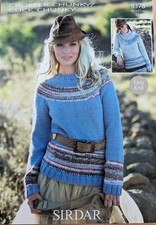 Sirdar Crofter Chunky/Click Chunky Pattern 9378 Sweater FURTHER REDUCED TO £2.00