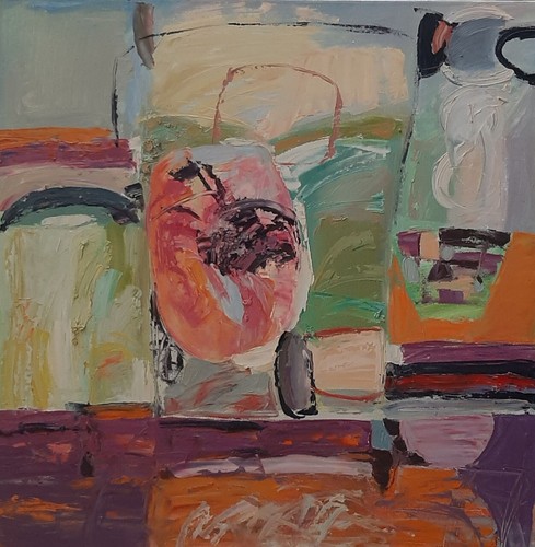 Abstract oil painting summer - oil,