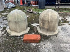 Pair of probably Victorian reclaimed stone octagonal pier caps
