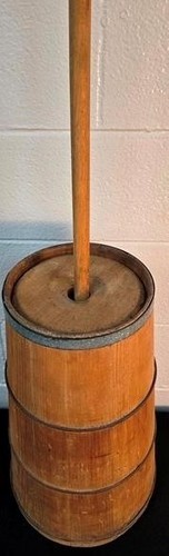 Antique wooden butter churn - butter,