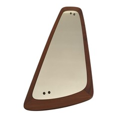 Vintage Danish Asymmetrical Teak Mid-Century Wall Mirror 1960's Retro MCM Wooden