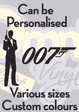 James Bond 007 Vinyl Decal Transfer Sticker Wall Art Car Laptop Window Sticker