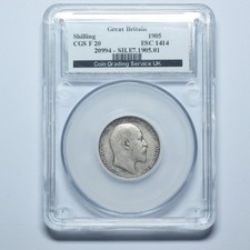 1905 Shilling (CGS F 20) - Edward VII British Silver Coin