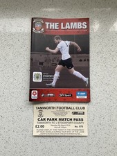 Tamworth v Stockport County 5th Mar 2016 Programme & Car Park Pass