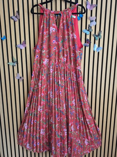 Oasis red floral pleated midi - pleated,