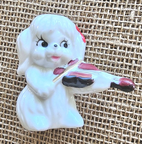 Vibtage porcelain white dog - porcelain,