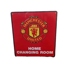 Manchester United Home Changing Room Metal Sign 10x9 In Red With Logo A1