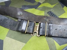 Original WW2 British Army Home Guard Brown Leather Belt 40" Waist