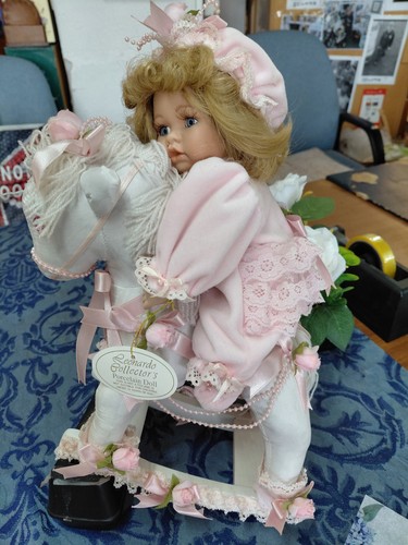 Porcelain doll rocking - doll,